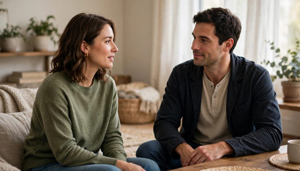 How to Get Over Being Cheated On After a Breakup 2 One friend listening as another talks in a softly lit living room