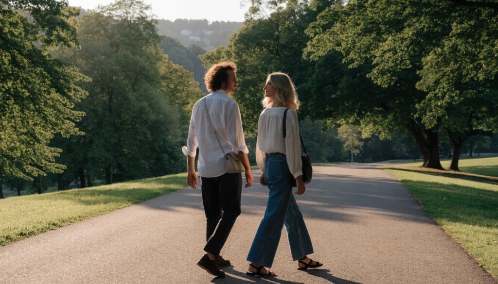 Relationship Problems: 10 Practical Ways to Strengthen Your Bond 3 Couple walking together on a path through a green park