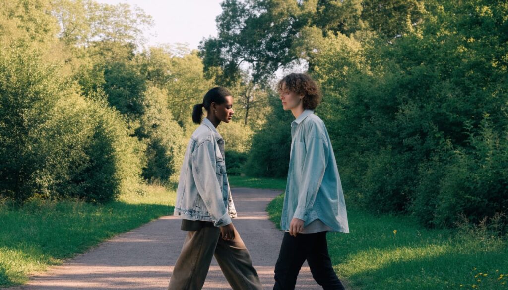 How to Rebuild Trust in a Relationship With an Ex 4 A couple walking side by side in a park